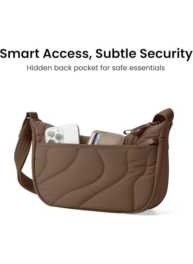 Tomtoc Terra-T34 Eco-Friendly Quilted Crossbody Bag 9L (11-Inch) – Lightweight Unisex Shoulder Sling Bag, Recycled Nylon, Adjustable Strap, YKK Zipper, Multi-Pocket Casual Travel Bag - Image 4